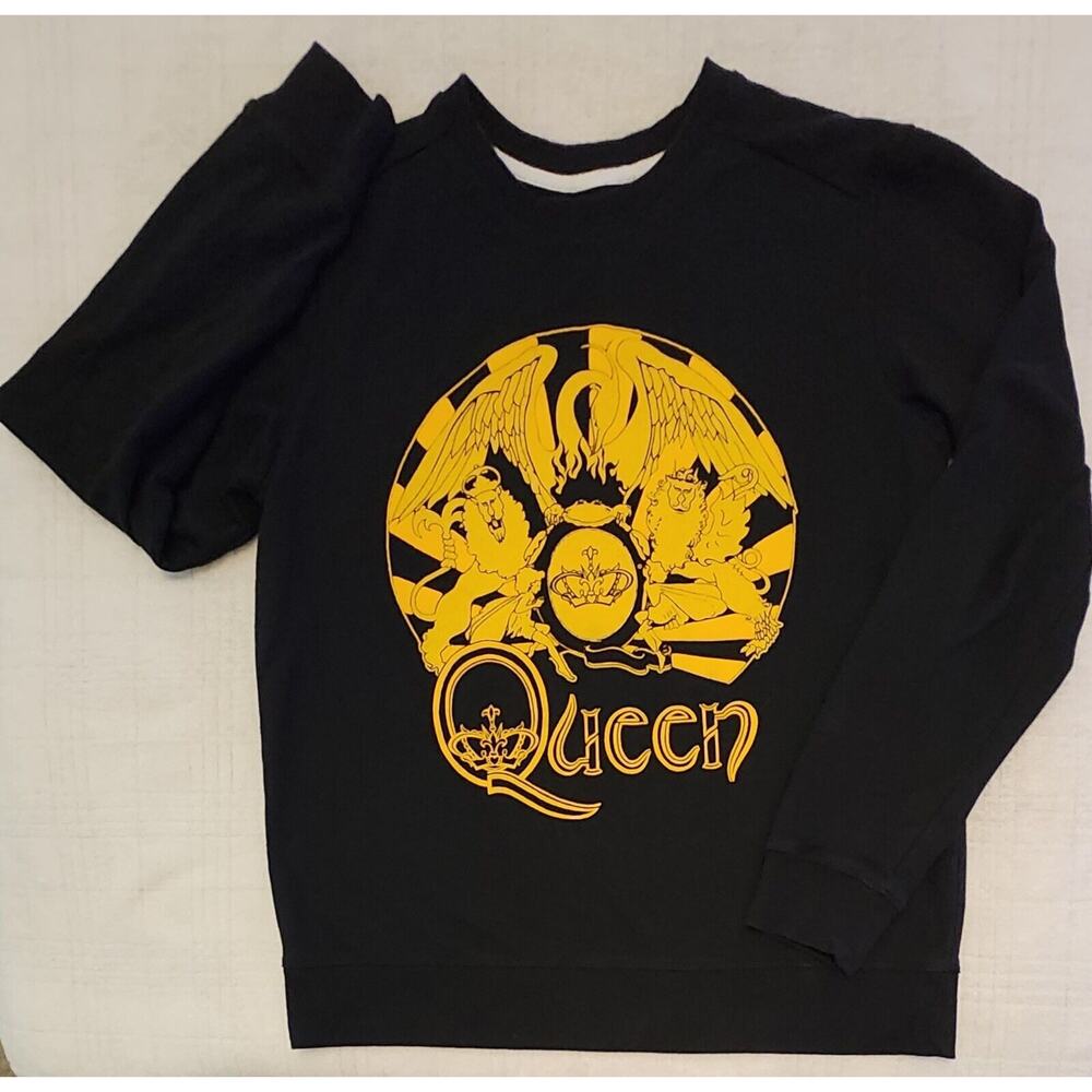 Queen Official‎ Merch Crisp Black Soft Medium Long Sleeve Logo Sweatshirt
